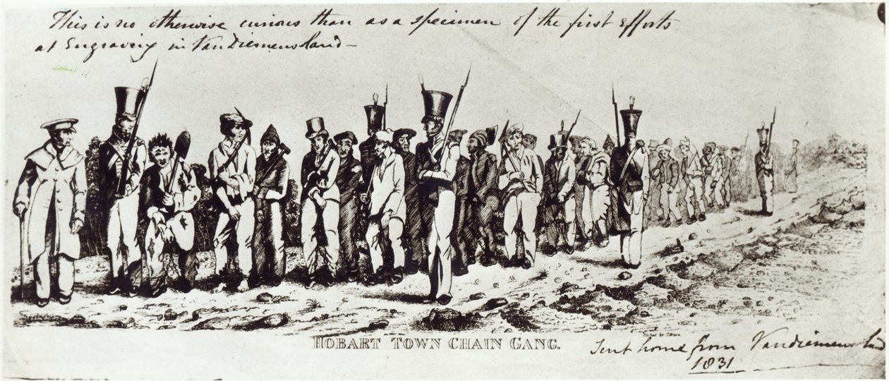 Hobart Town Chain Gang, ca 1831 av Charles Bruce