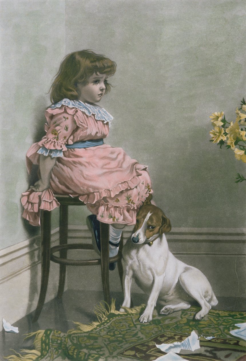 I Disgrace, mezzotint av F. Stacpoole, med handfärgning, pub av Thomas McLean, 1887 av Charles Burton