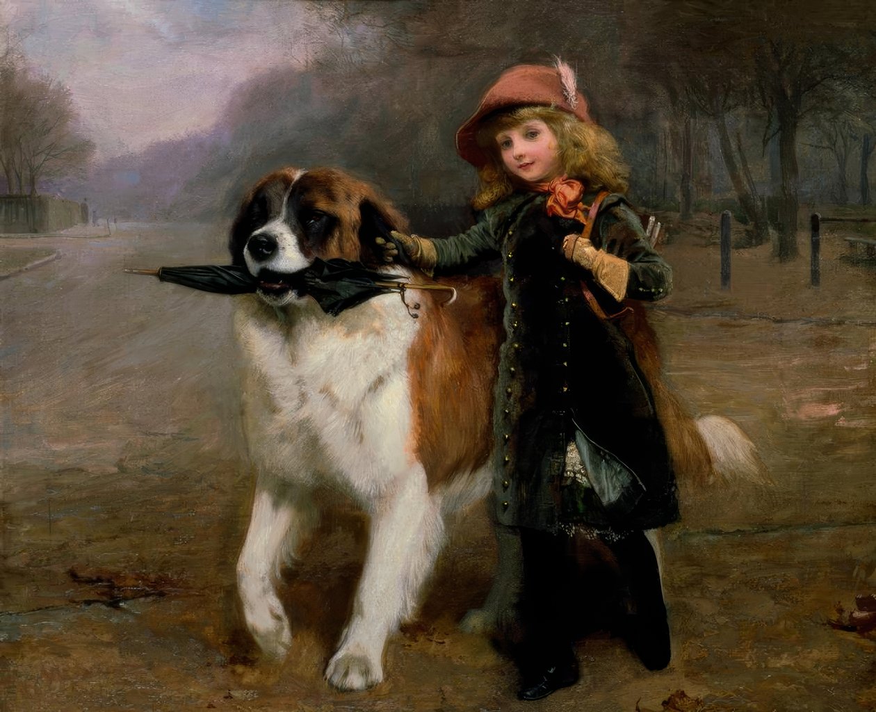 Charles B.Barber, Off to School / Gemälde, 1883 av Charles Burton Barber