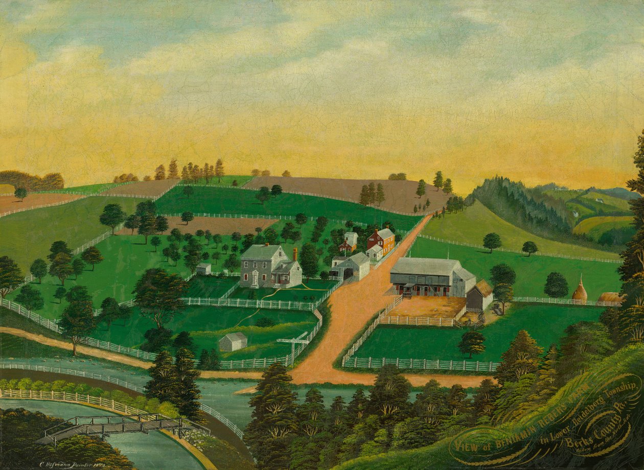 Utsikt över Benjamin Rebers gård, 1872. av Charles C. Hofmann
