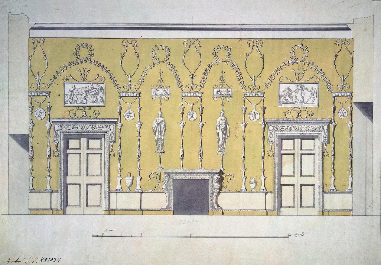 Design av den gröna matsalen Great Palace i Tsarskoye Selo, tidigt 1780-tal av Charles Cameron