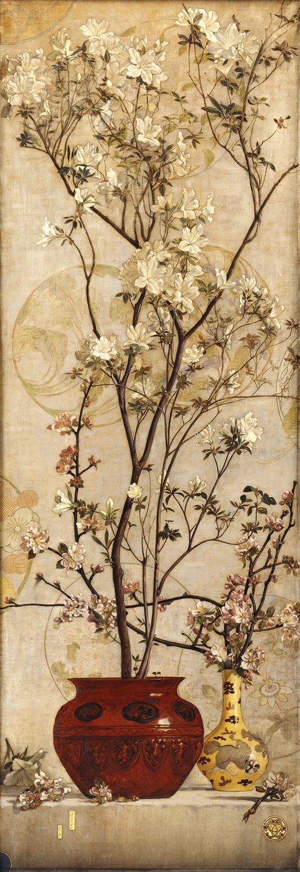 Stilleben med azaleor i en kinesisk kruka, 1878 av Charles Caryl Coleman