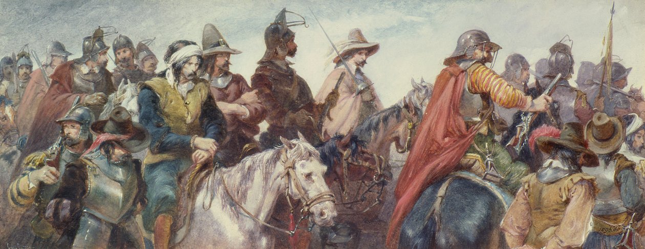 Kavalleri som eskorterar fångar (ritning) av Charles Cattermole