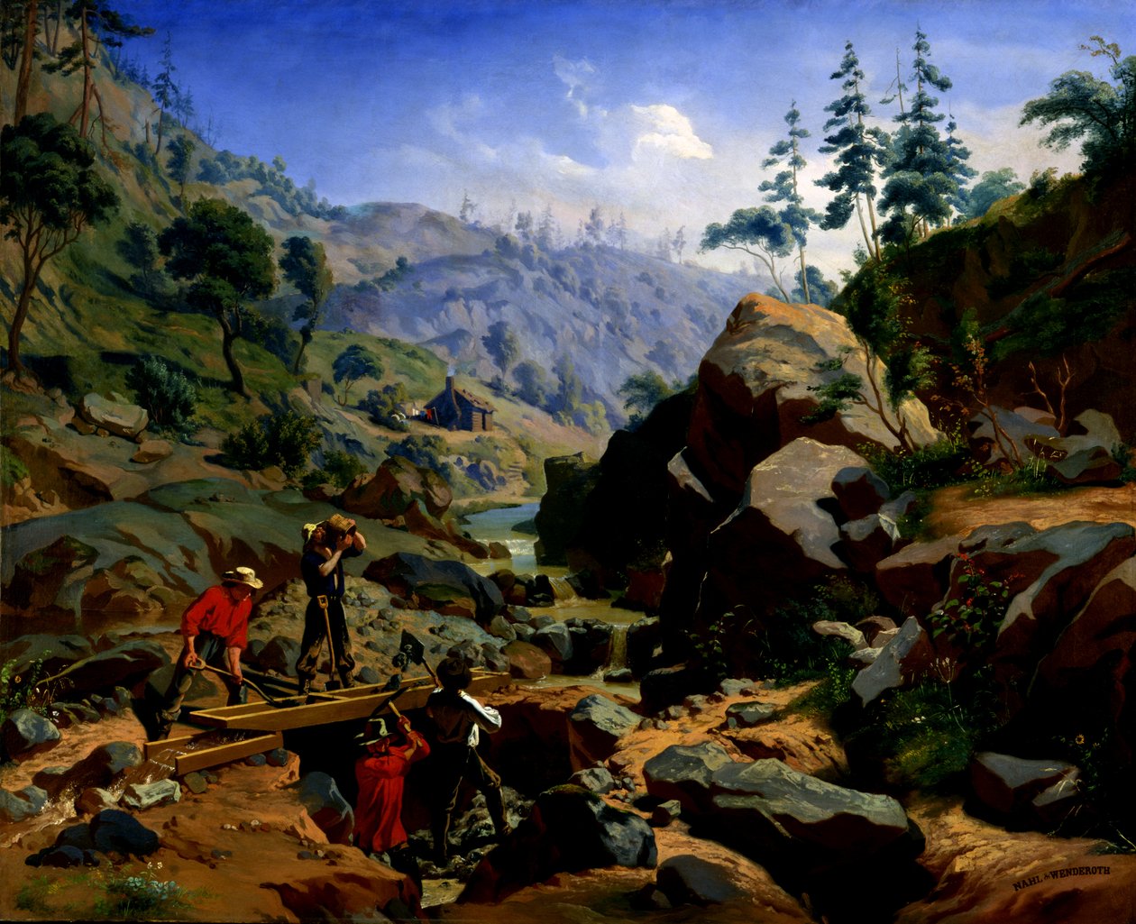 Gruvarbetare i Sierras, 1851-1852. Skapare: Charles Christian Nahl, August Wenderoth. av Charles Christian Nahl, August Wenderoth