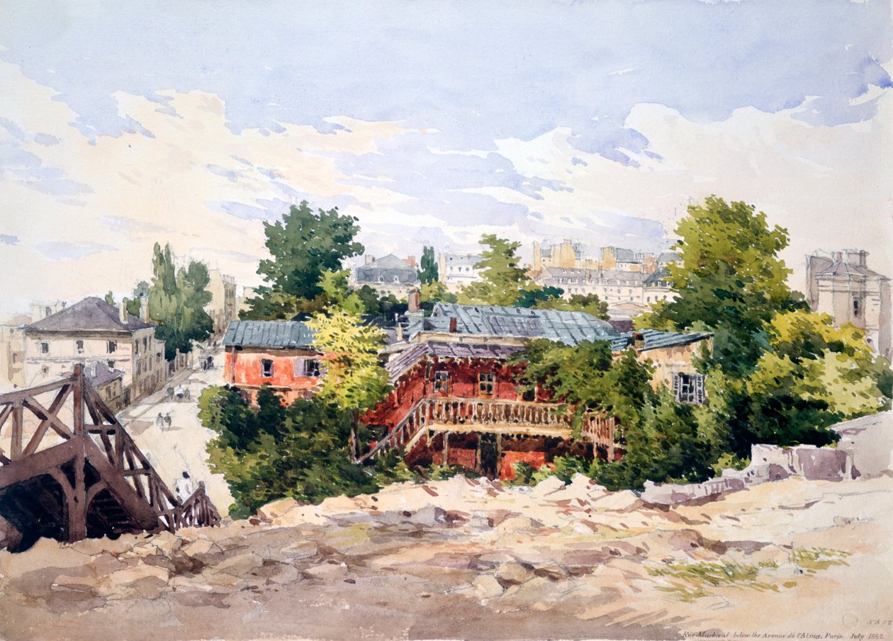 Marboeuf Road nedanför Avenue de LAlma, Paris, 1867 av Charles Claude Pyne