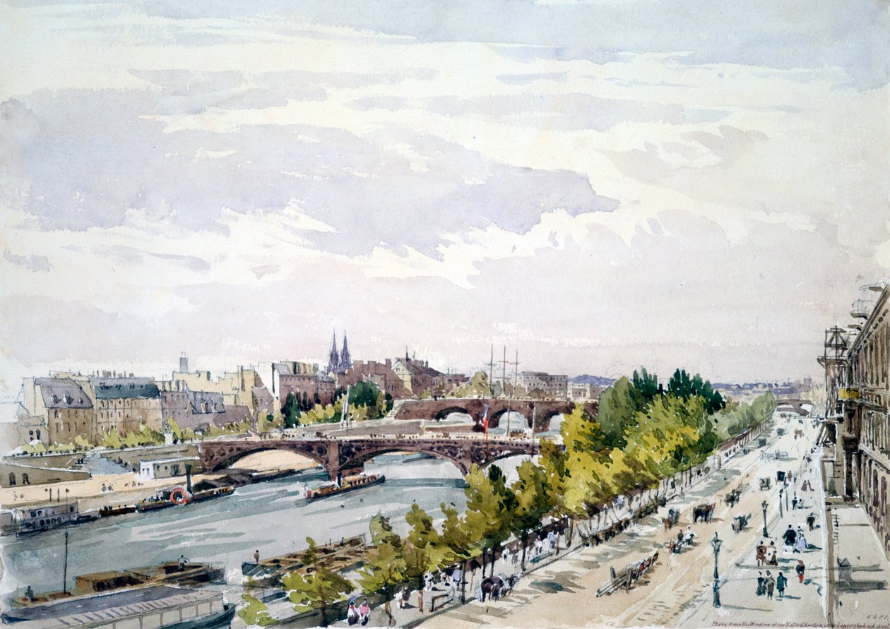 Paris, från fönstret i Salle dApollon i Louvren mot väster, juli 1867 av Charles Claude Pyne