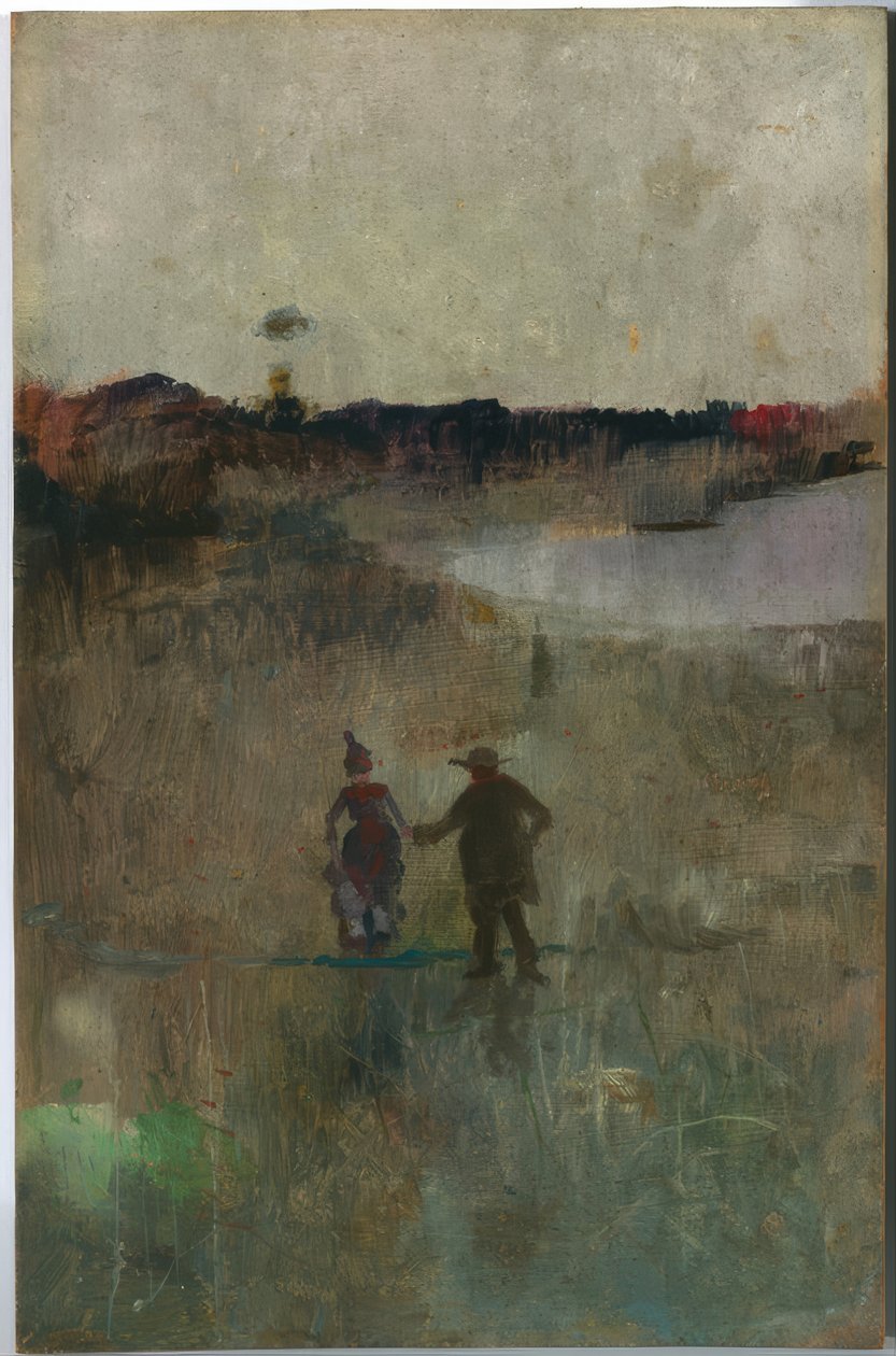(Landskap med två små figurer, Richmond, NSW) av Charles Edward Conder