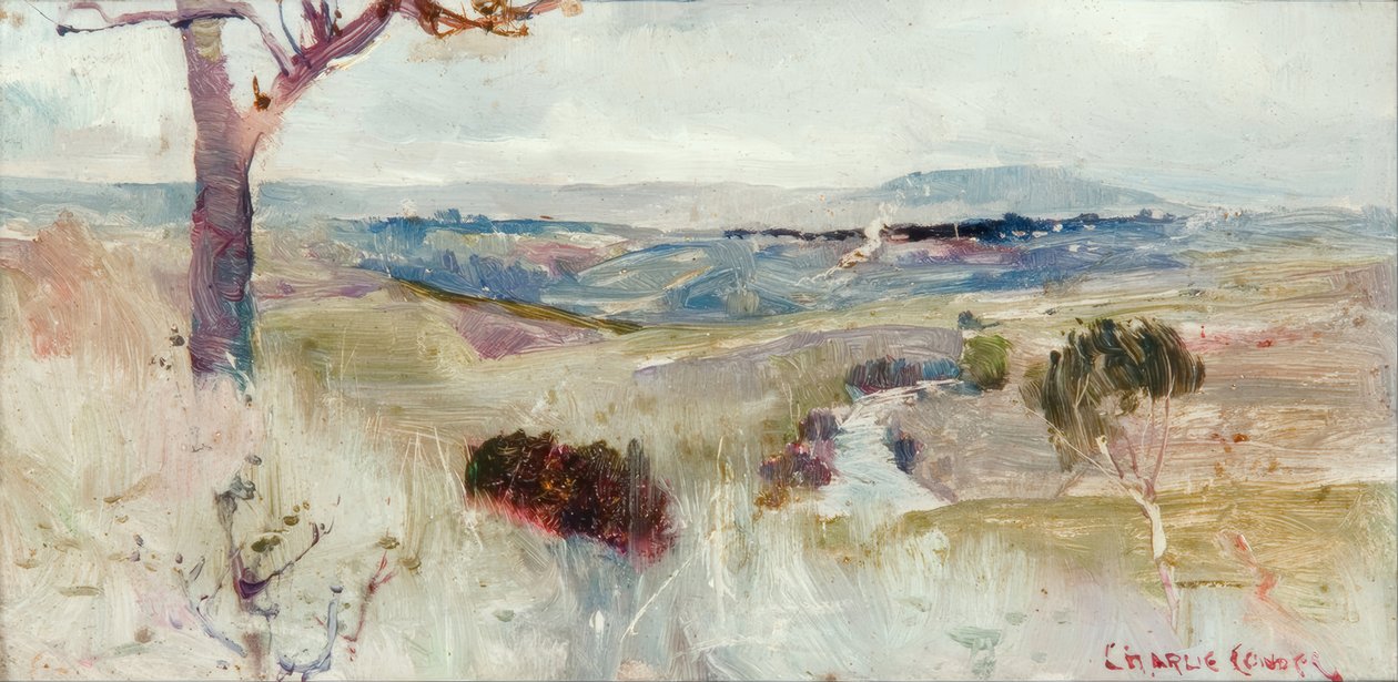 Dandenongs från Heidelberg av Charles Edward Conder