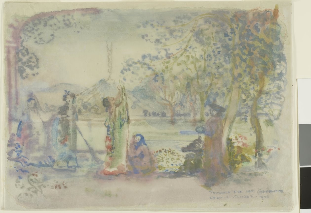 Scen på en sjö på morgonen av Charles Edward Conder