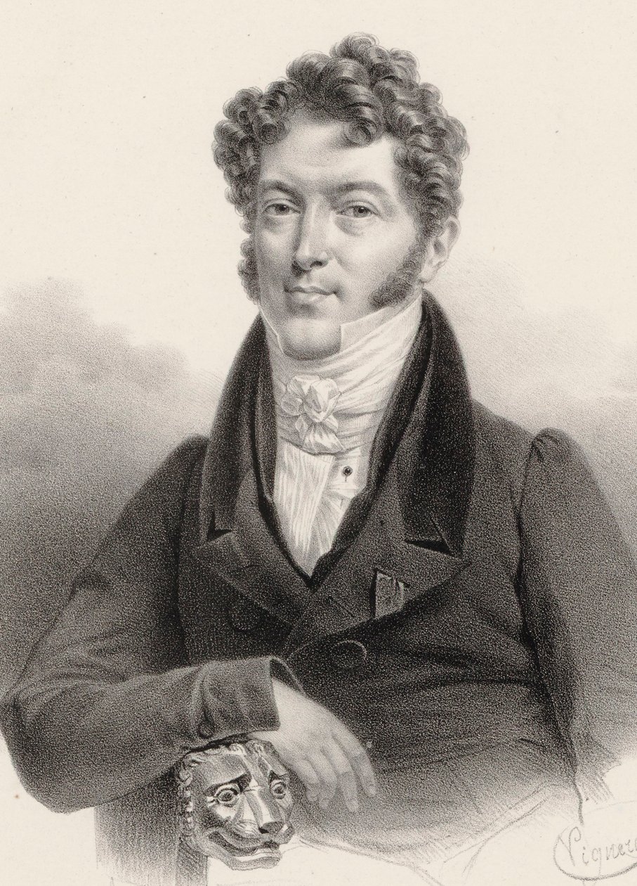 Porträtt av violinisten och kompositören Charles Philippe Lafont 1781-1839. av Charles Constans