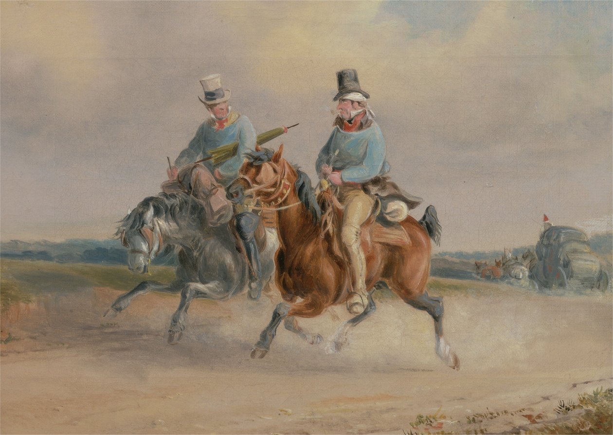 Traveling Companions, eller A Scene on the Road i Frankrike (olja på duk) av Charles Cooper Henderson