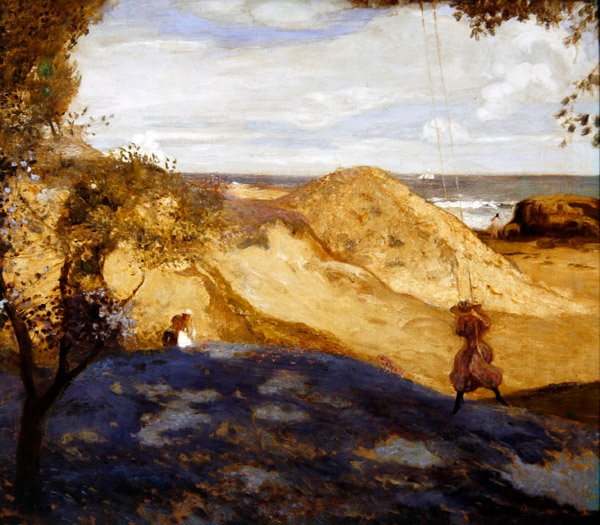 Gungan, Swanage, Dorset (olja på duk) av Charles Corder