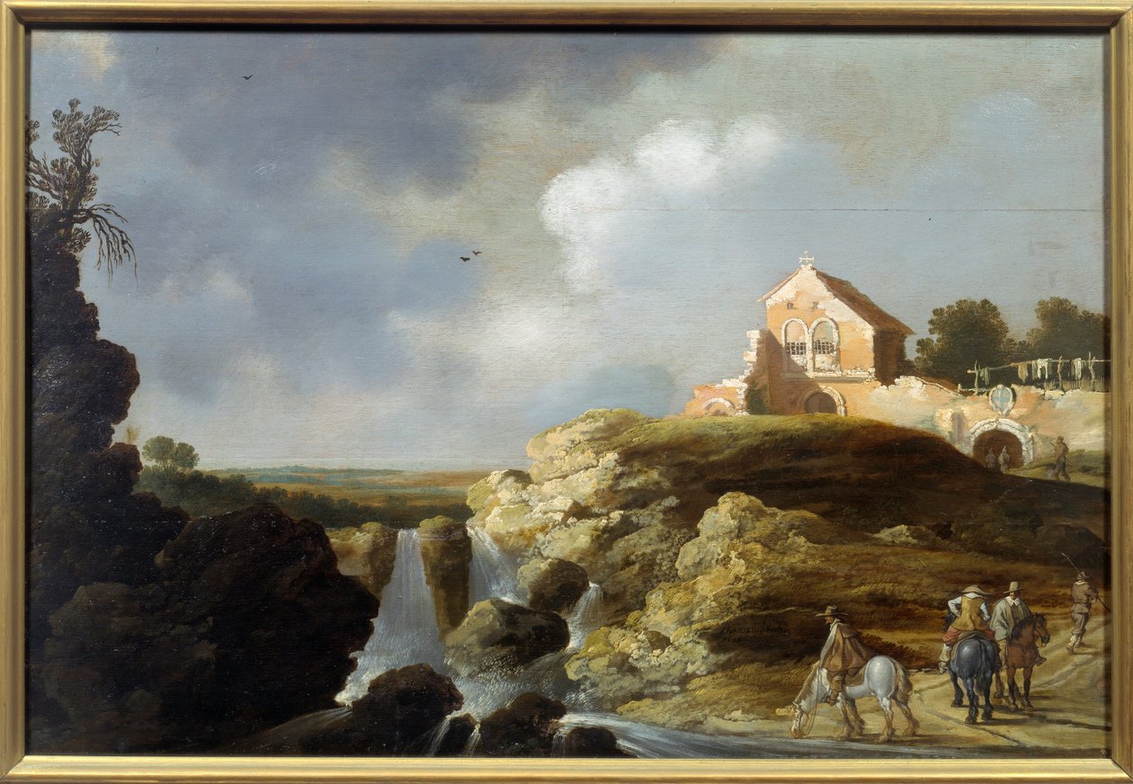 Italienskt landskap. Målning av Carel De Hooch (? - 1638) av Charles Cornelisz de Hooch
