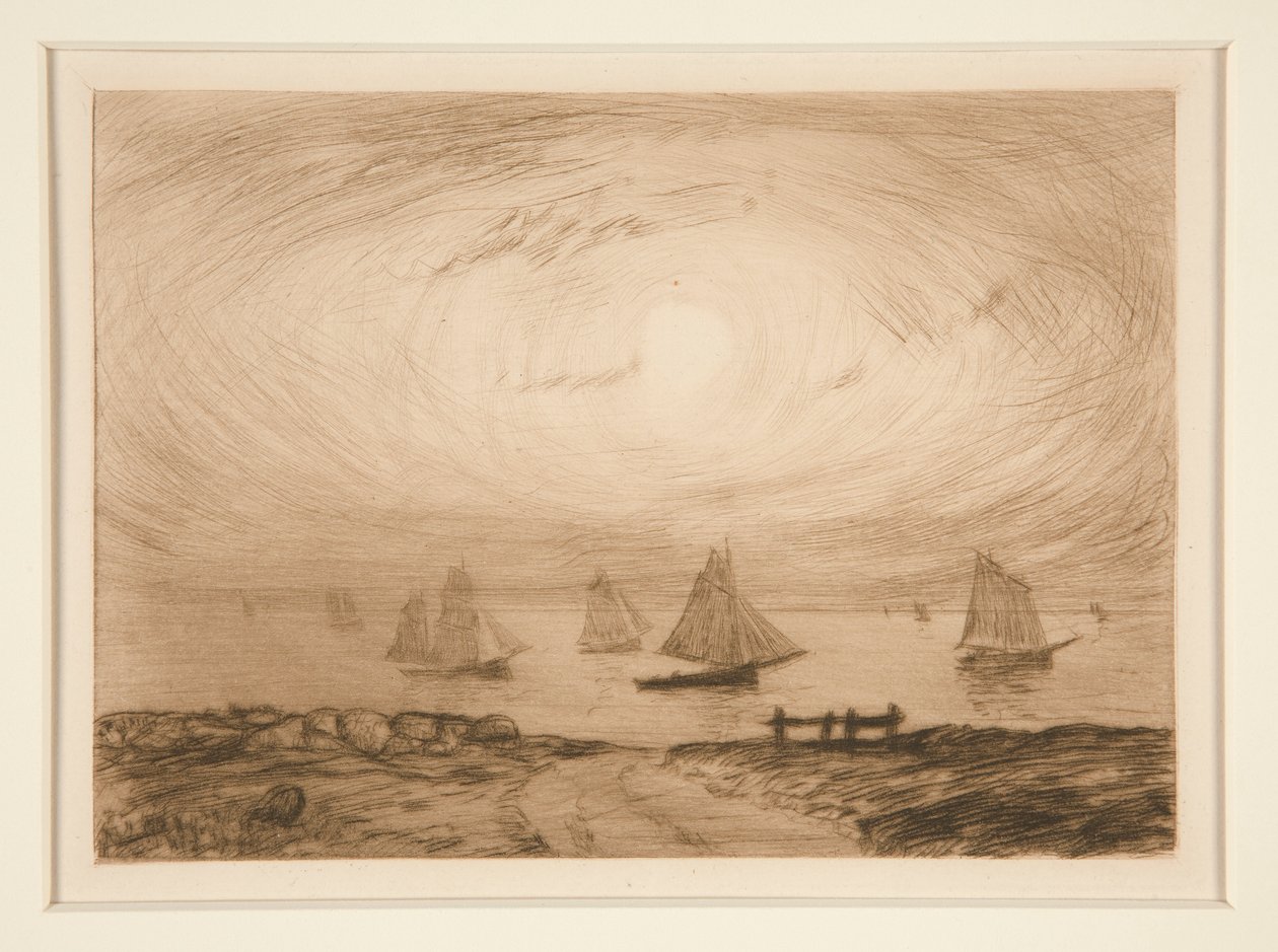 Barques au clair de lune (Båtar i månskenet) av Charles Cottet