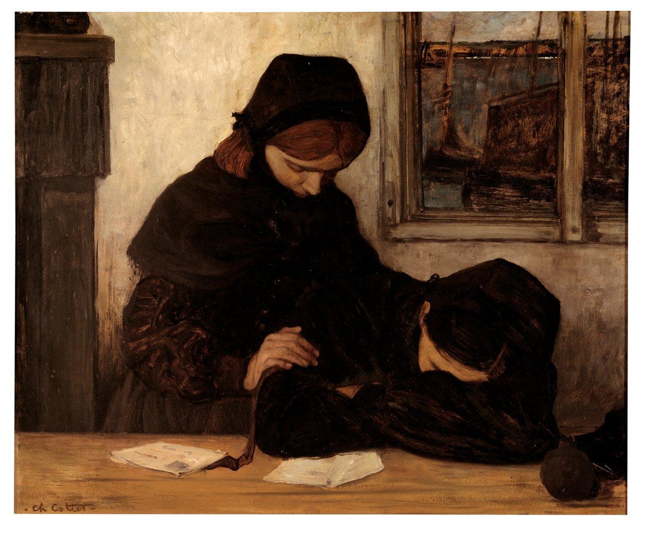 Mourning at Ouessant (olja på duk) av Charles Cottet