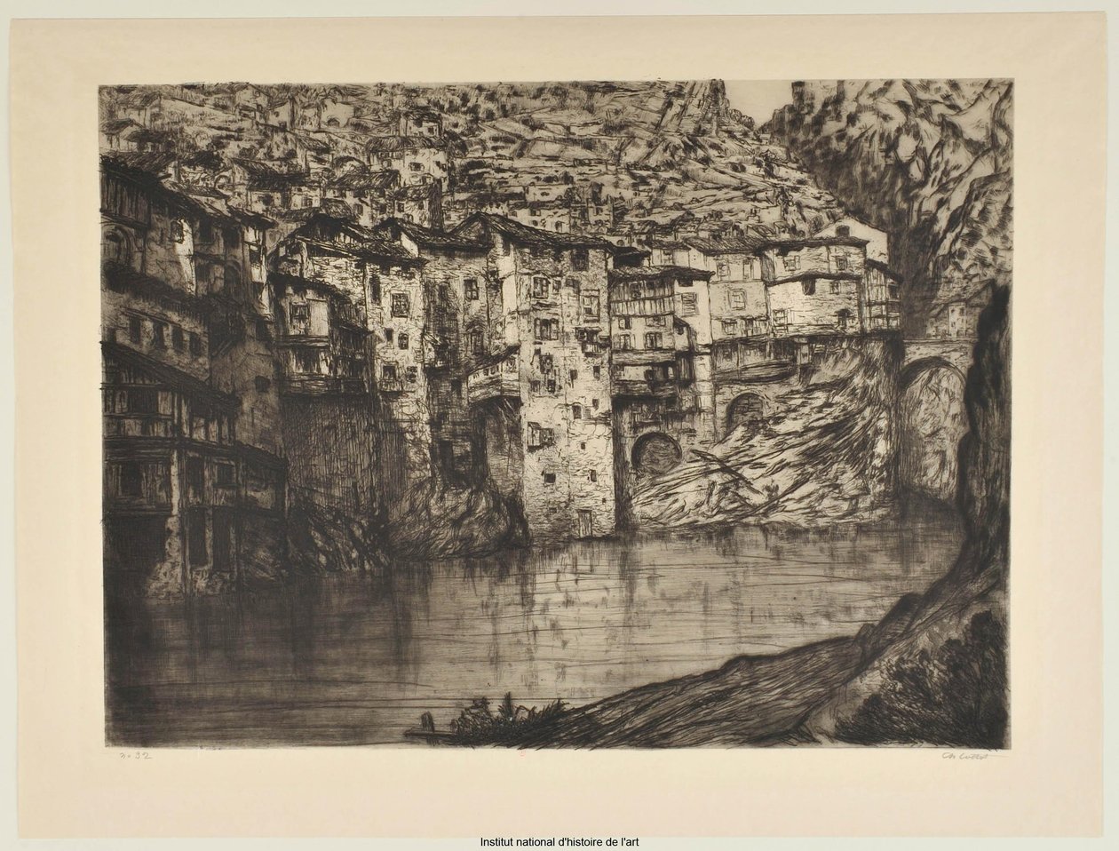 Pont-en-Royans (stor tavla) (uppgift a) av Charles Cottet