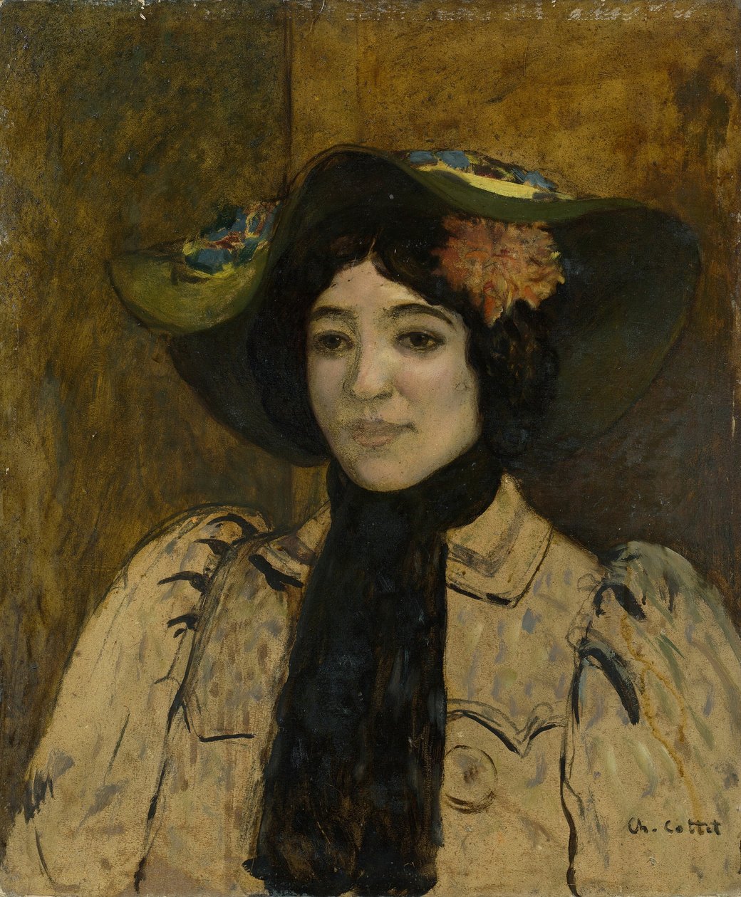 Porträtt av en kvinna, ca. 1900. av Charles Cottet