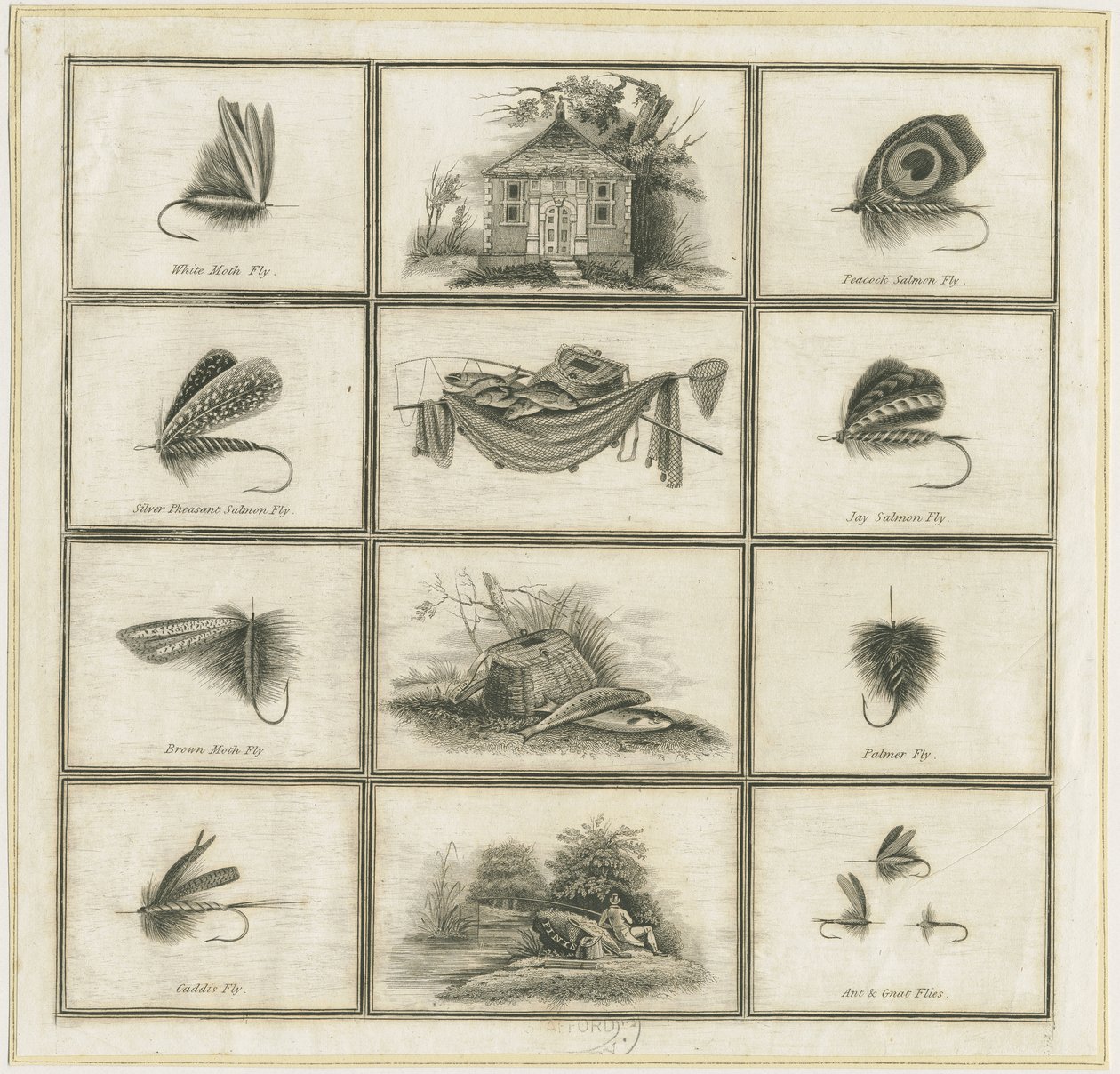 Dovedale - Charles Cottons flugor och krokar: gravyr i kopparplåt, nd [?1800-talet] (tryck) av Charles Cotton