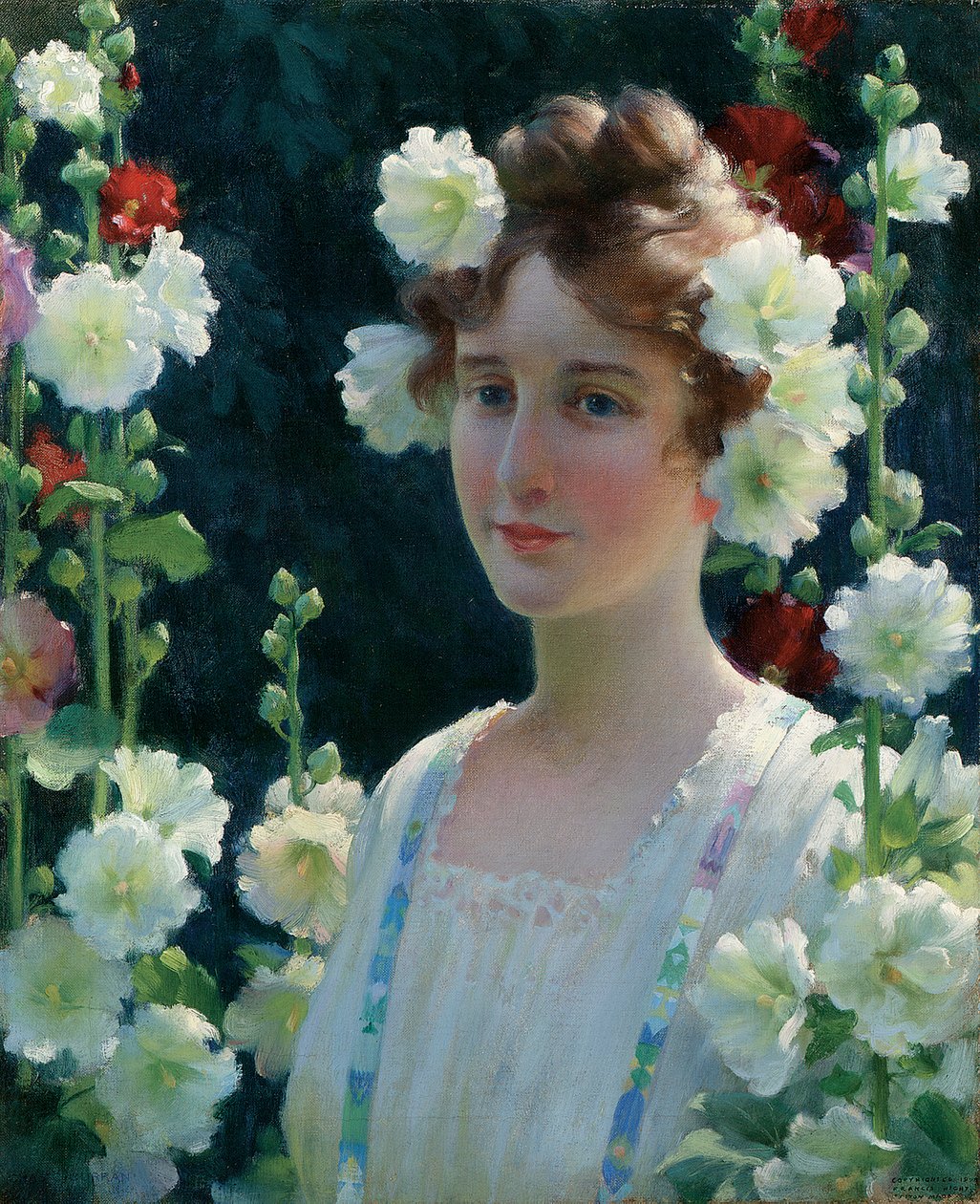 Bland stockrosorna av Charles Courtney Curran