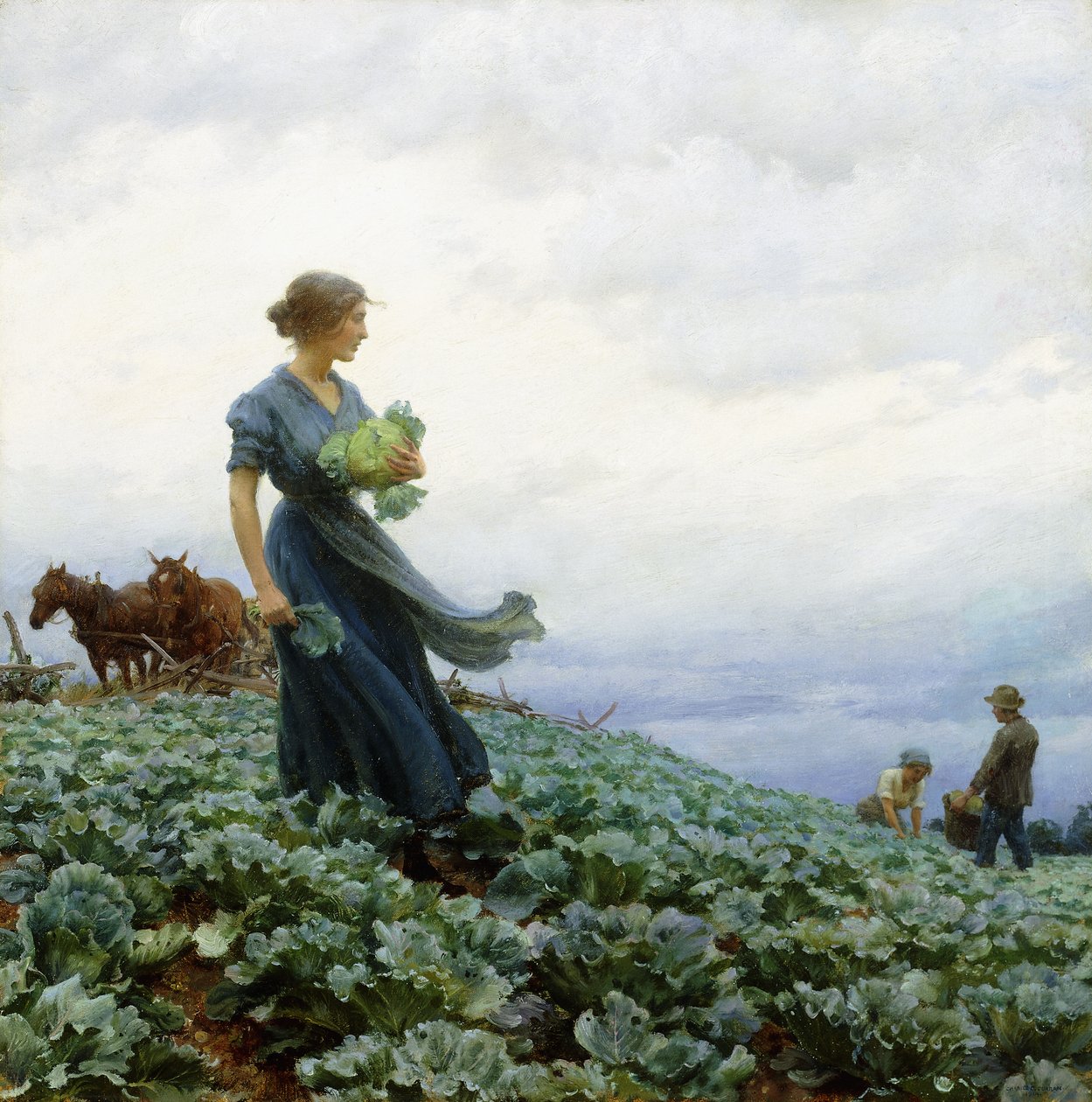 Kålfältet av Charles Courtney Curran