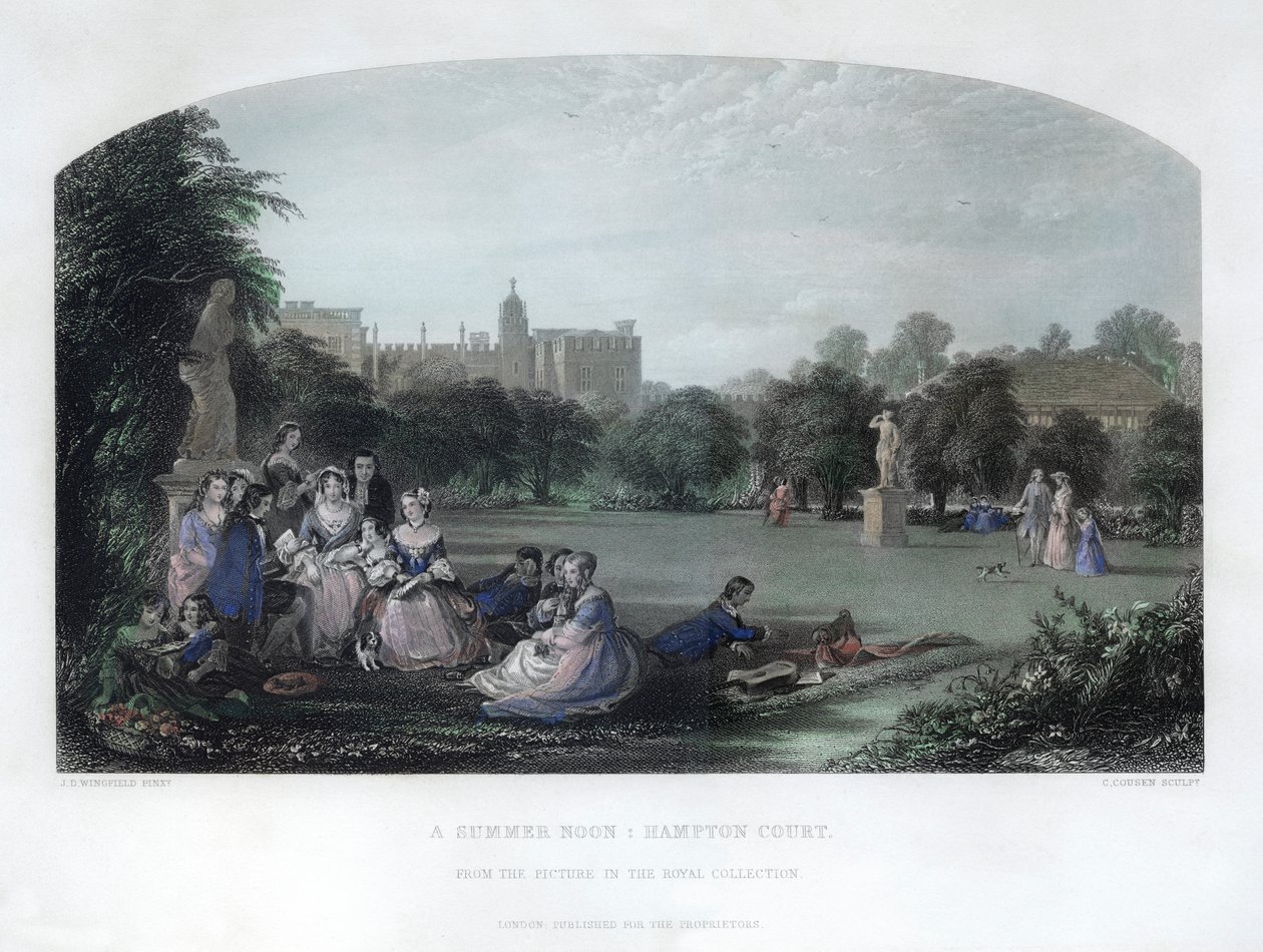 A Summer Noon: Hampton Court, 1800-talet av Charles Cousen