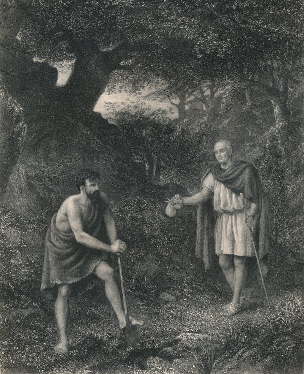 Timon och Flavius Timon av Aten, c1870 av Charles Cousen