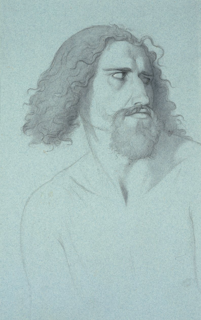 Head of a Man (kol på papper) av Charles Damour