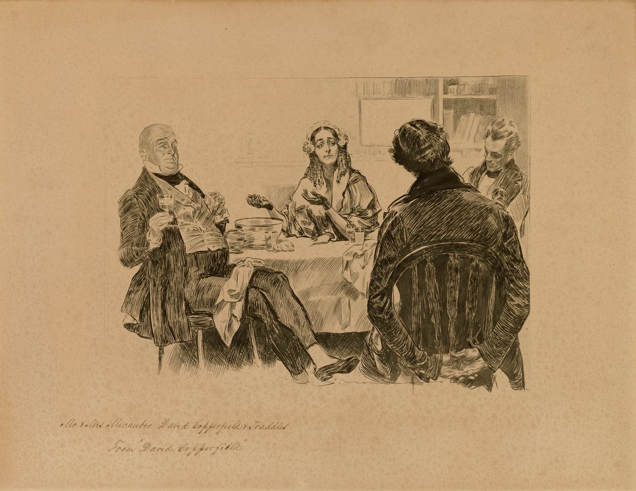 Mr och Mrs Micawber, David Copperfield och Traddles, från "David Copperfield" av Charles Dana Gibson