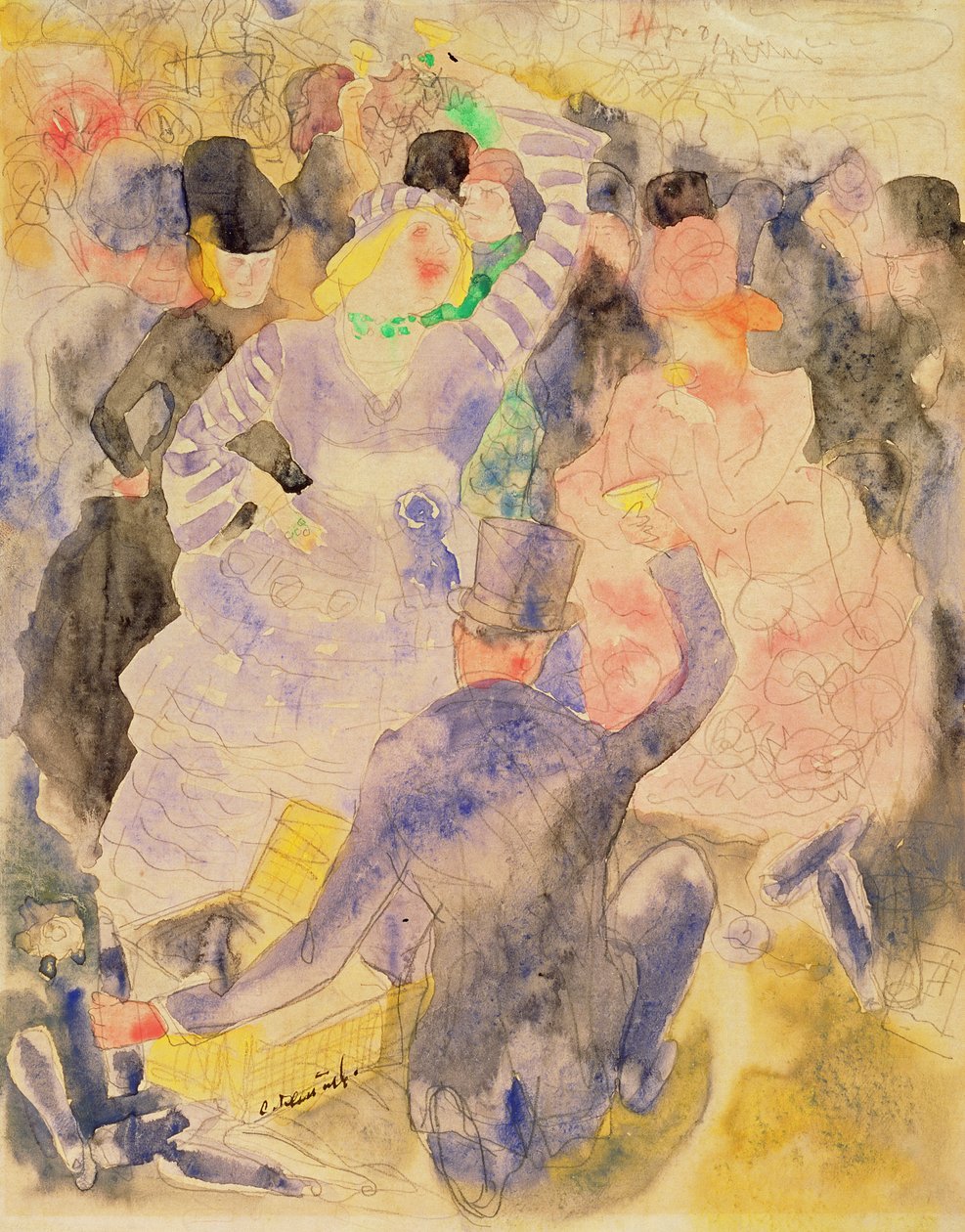 Teckning för Zolas Nana, 1915-16 av Charles Demuth
