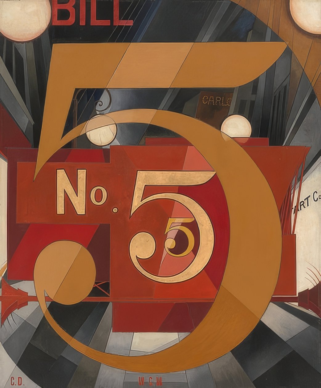 Jag såg figur 5 i guld. 1928 av Charles Demuth