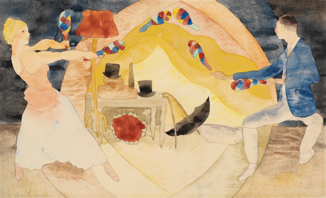 Jonglörer med indiska klubbor av Charles Demuth