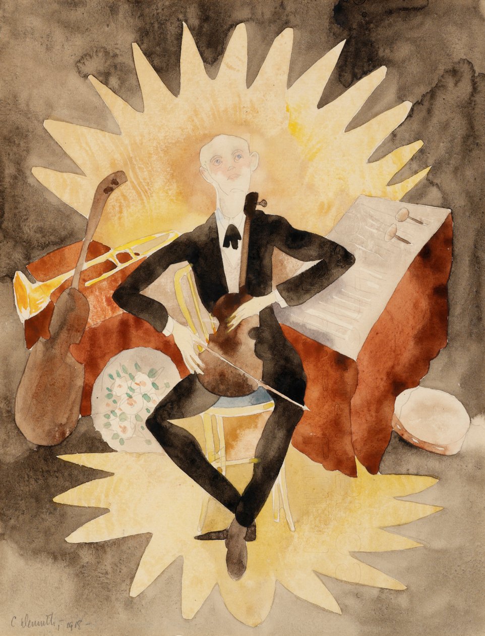 Musiker (wc på papper) av Charles Demuth