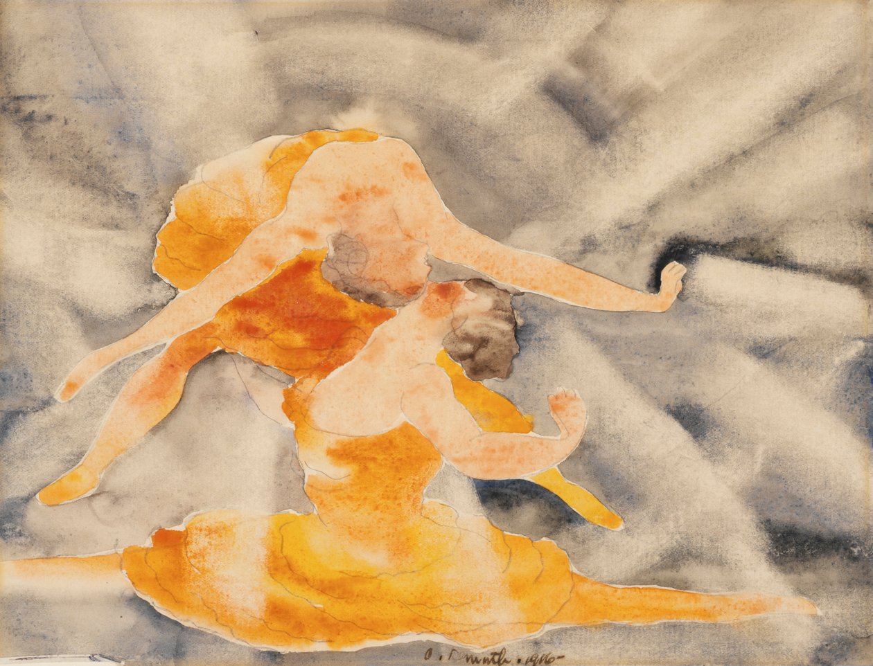 Two Women Acrobats, 1916 (wc på papper) av Charles Demuth