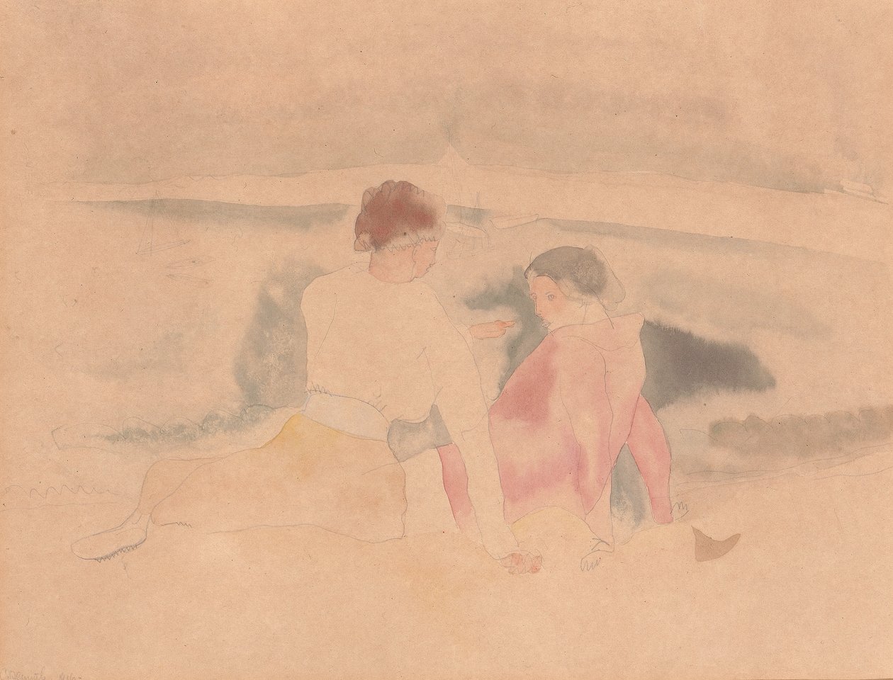 Utan titel (Två kvinnor och båtar) av Charles Demuth