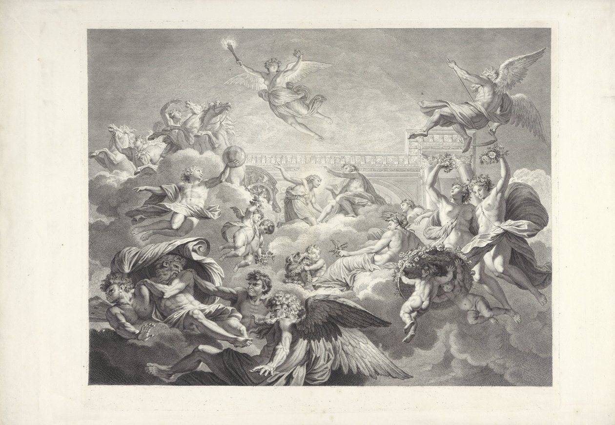 Phaeton som Apollo Målningarna av Charles le Brun och Eustache Le Sueur som finns i (...) president Lamberts hus (serietitel) av Charles Dupuis