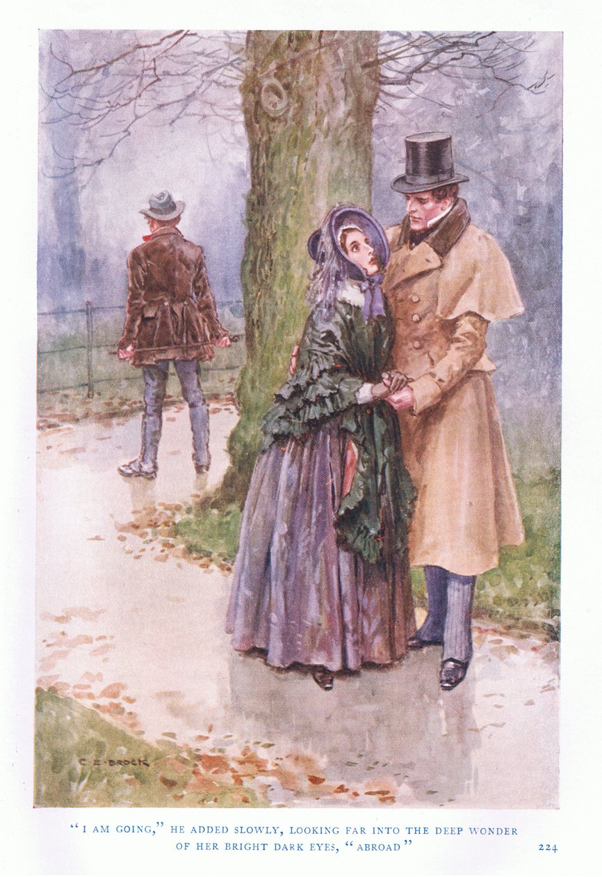 Jag går, sa han långsamt och tittade långt in i hennes ljusa mörka ögons djupa förundran, utomlands. av Charles Edmund Brock