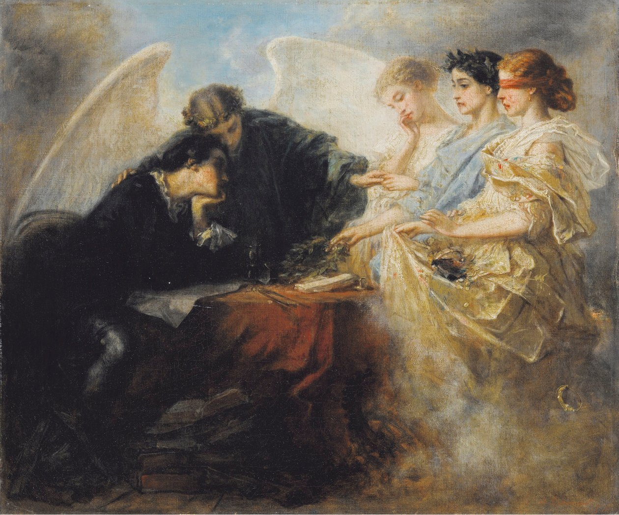 Ung man vid korsningen, 1856 av Charles Edouard de Beaumont