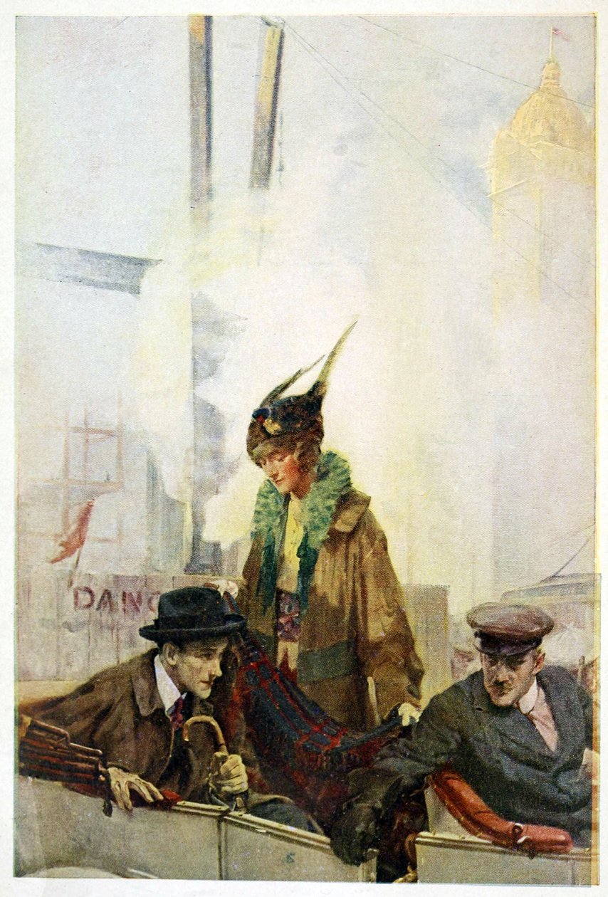 The Home-Coming of Bibbs, från The Turmoil, pub. 1915 (lito i färg) av Charles Edward Chambers
