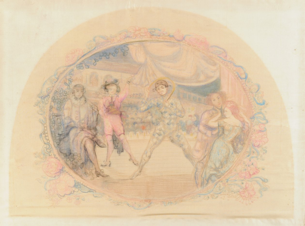 Harlequin SAmuse, 1905 (wc på papper) av Charles Edward Conder