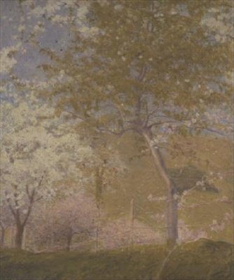 Fruktträdgårdar på Seine nära Vetheuil av Charles Edward Conder