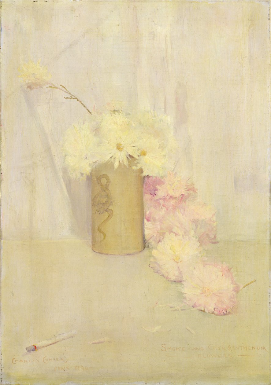 Rök och krysantemumblommor av Charles Edward Conder