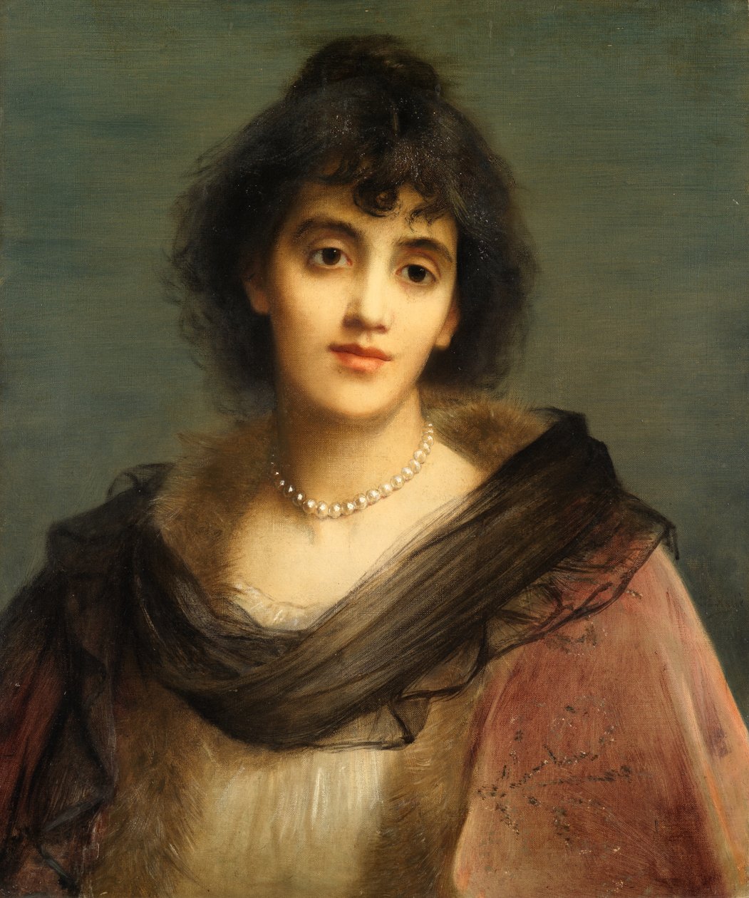 Mrs Pat Campbell som The Second Mrs. Tanqueray (olja på duk) av Charles Edward Halle