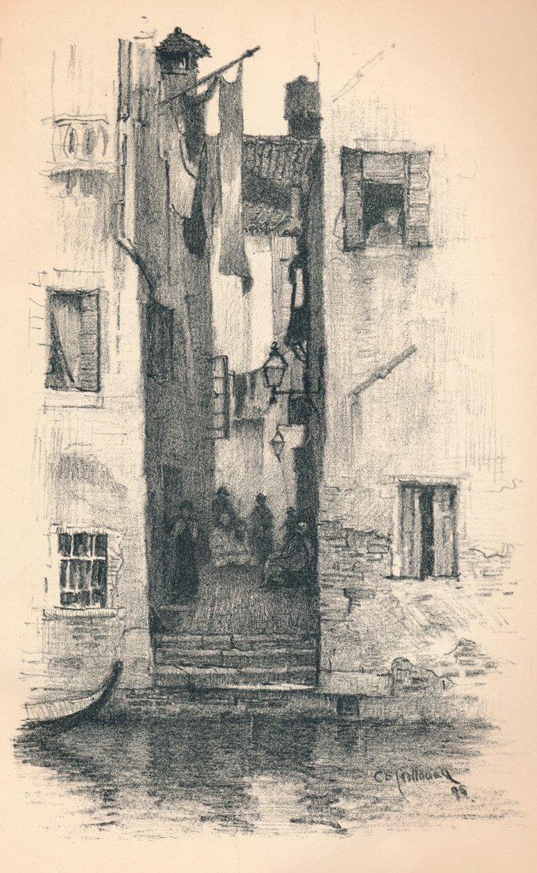 En gata i Venedig, 1895 av Charles Edward Holloway
