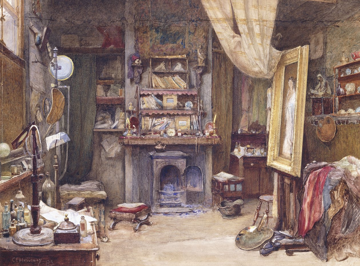 Konstnärens ateljé, 1885 av Charles Edward Holloway