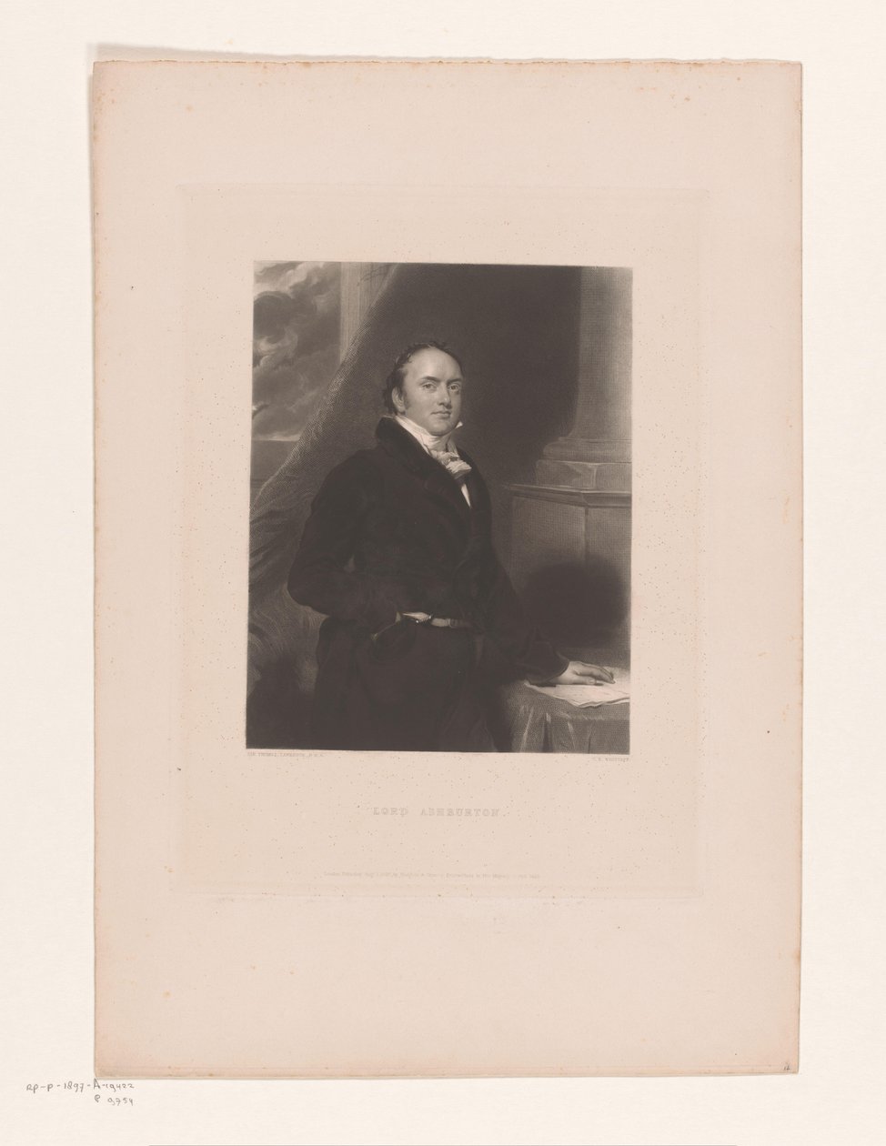 Porträtt av Alexander Baring Lord Ashburton (titel på objekt) av Charles Edward Wagstaff