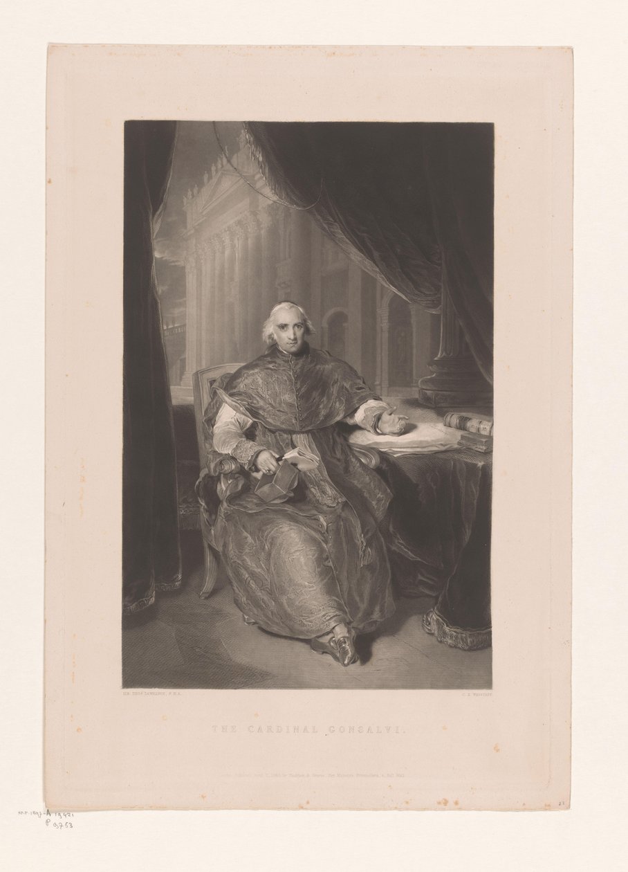 Porträtt av Ercole Consalvi Kardinal Gonsalvi (titel på objekt) av Charles Edward Wagstaff
