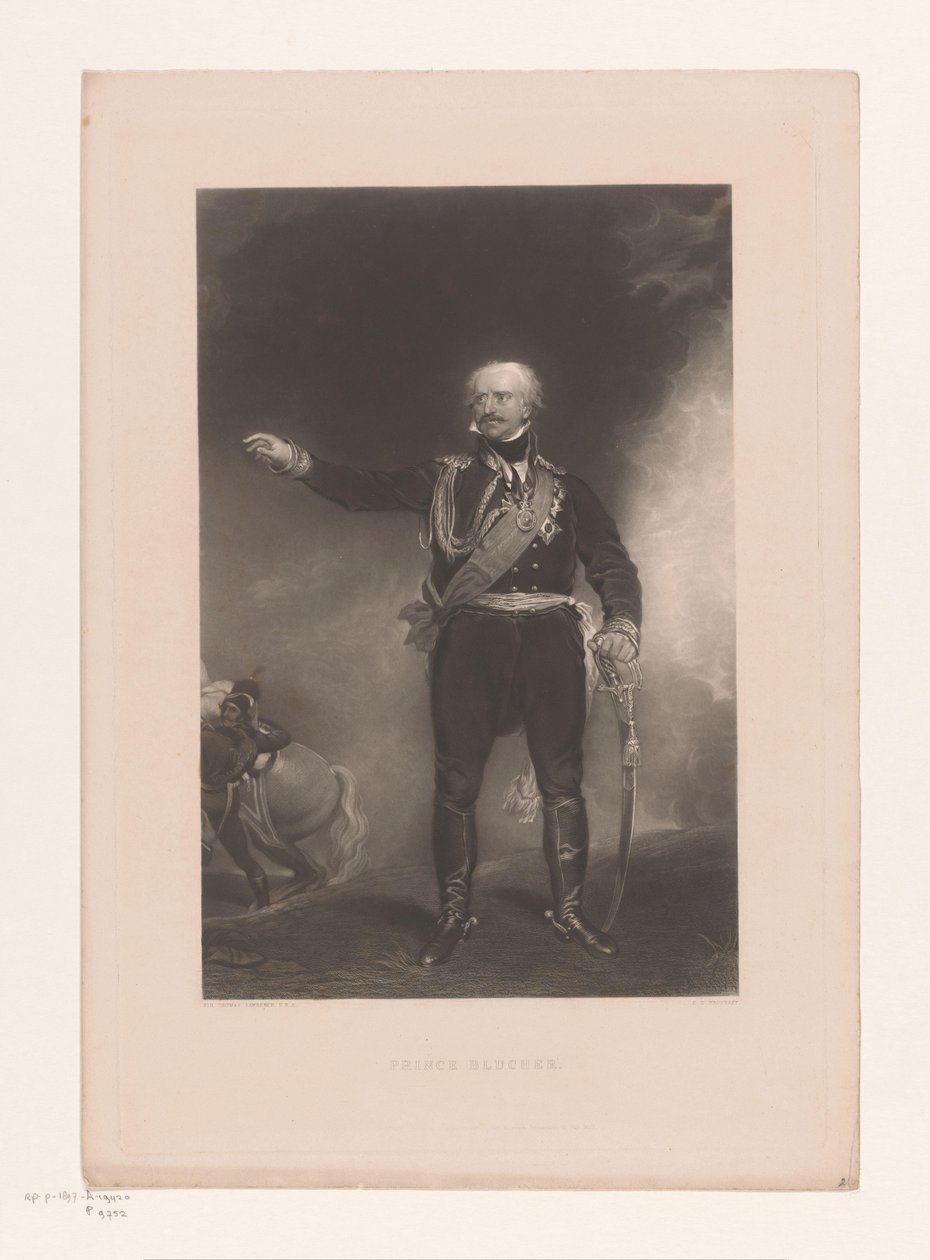 Porträtt av Gebhard Leberecht av Blücher Prince Blucher (titel på objekt) av Charles Edward Wagstaff