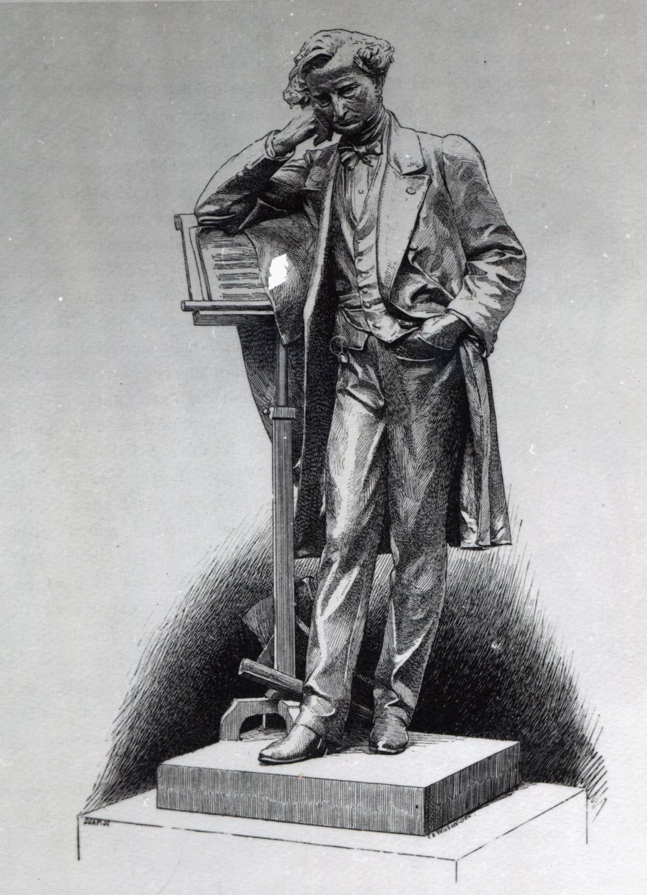 Hector Berlioz, efter statyn av Alfred Lenoir på Square Vintimille, Paris, 1886 av Charles Edward Wilson