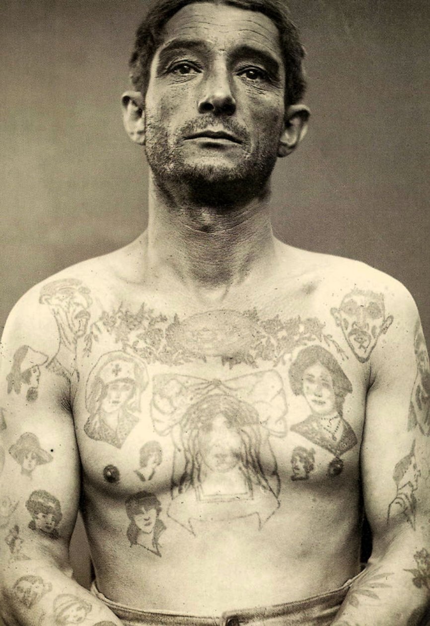 Porträtt av en tatuerad man av Charles Eisenmann