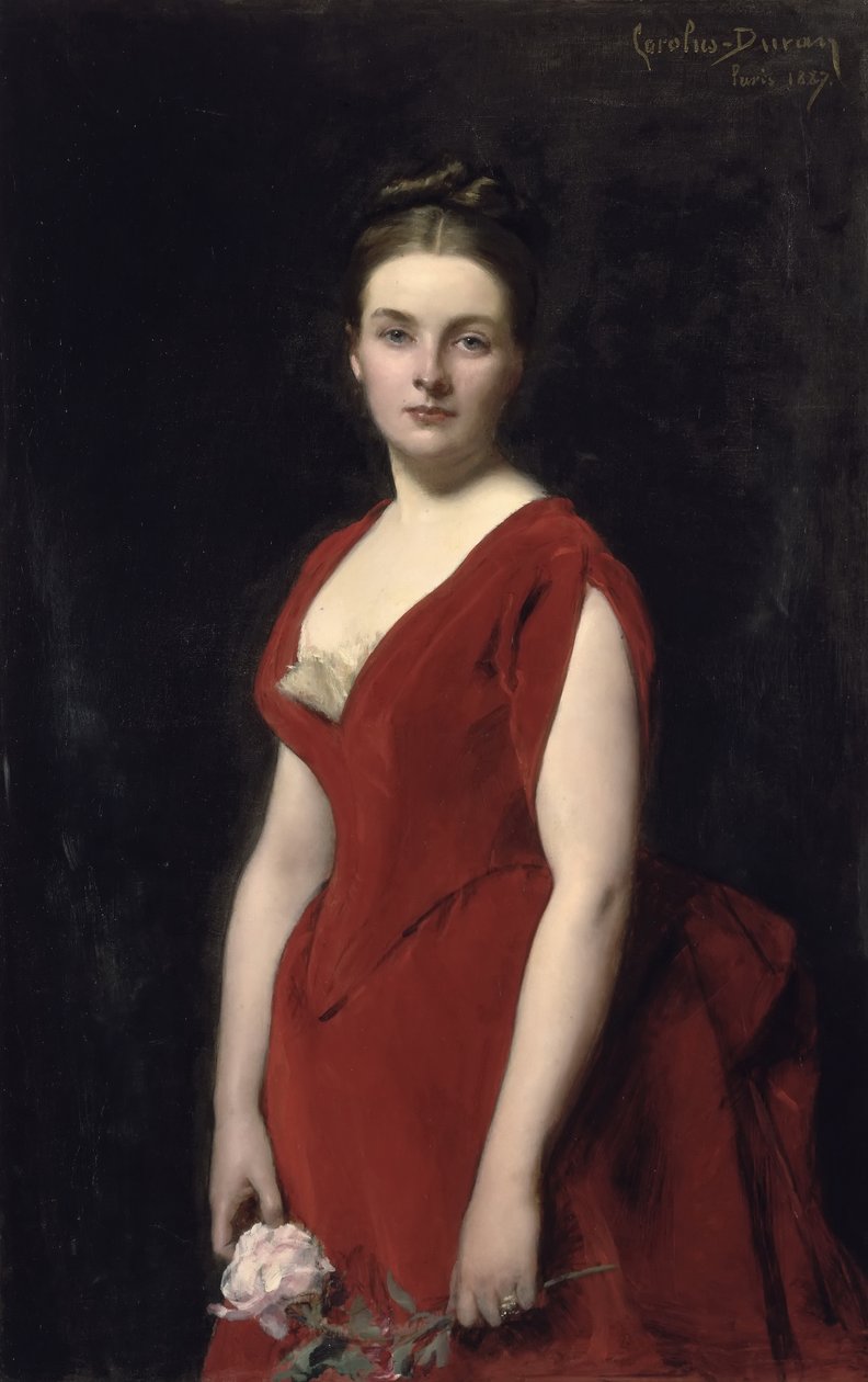 Porträtt av Tsountes Ana Alexandrovna Obolenskaya 1861-1917, 1887 av Charles Emile Auguste Carolus Duran